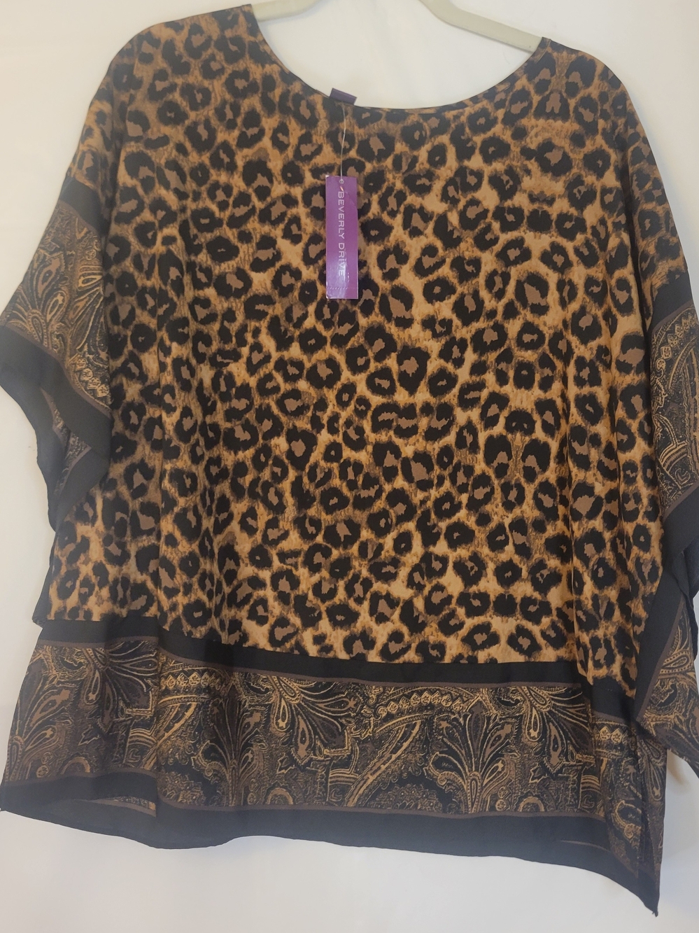 Beverly Drive Leopard Print Womens Top - Brown/Black